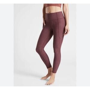 Athleta Salutation Stash Pocket Tight Leggings Size M Purple Full Length EUC
